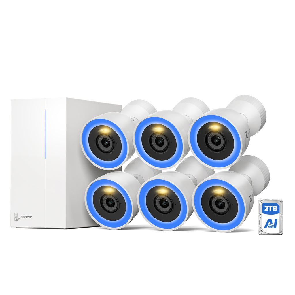 4K Color Night Vision Proaction Deterrent Security System - 8 Channel 6 Cameras with 2TB HDD