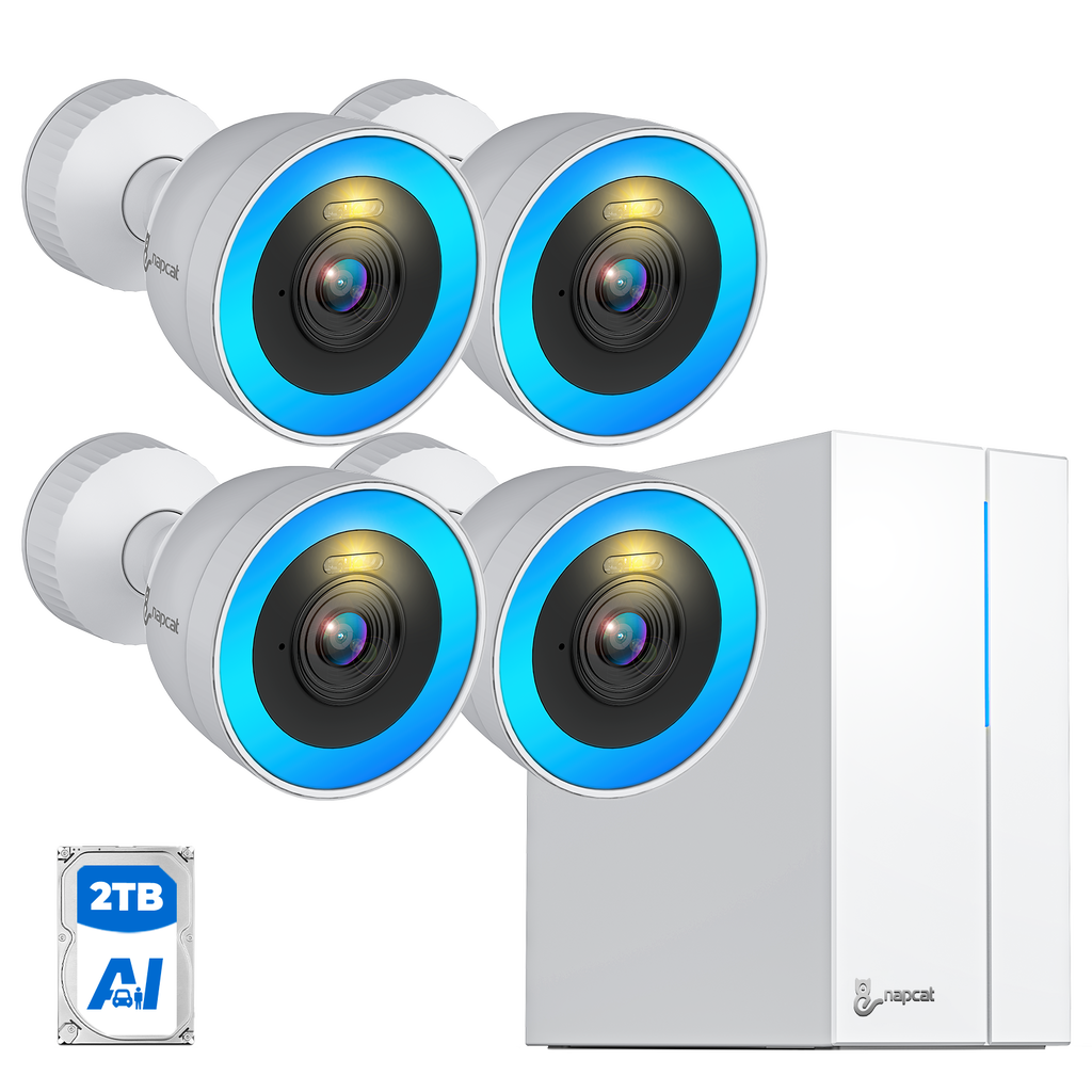 4MP Full Color Night Vision Ultra HD PoE  Security System - 8 Channels 4 Cameras with 2TB HDD