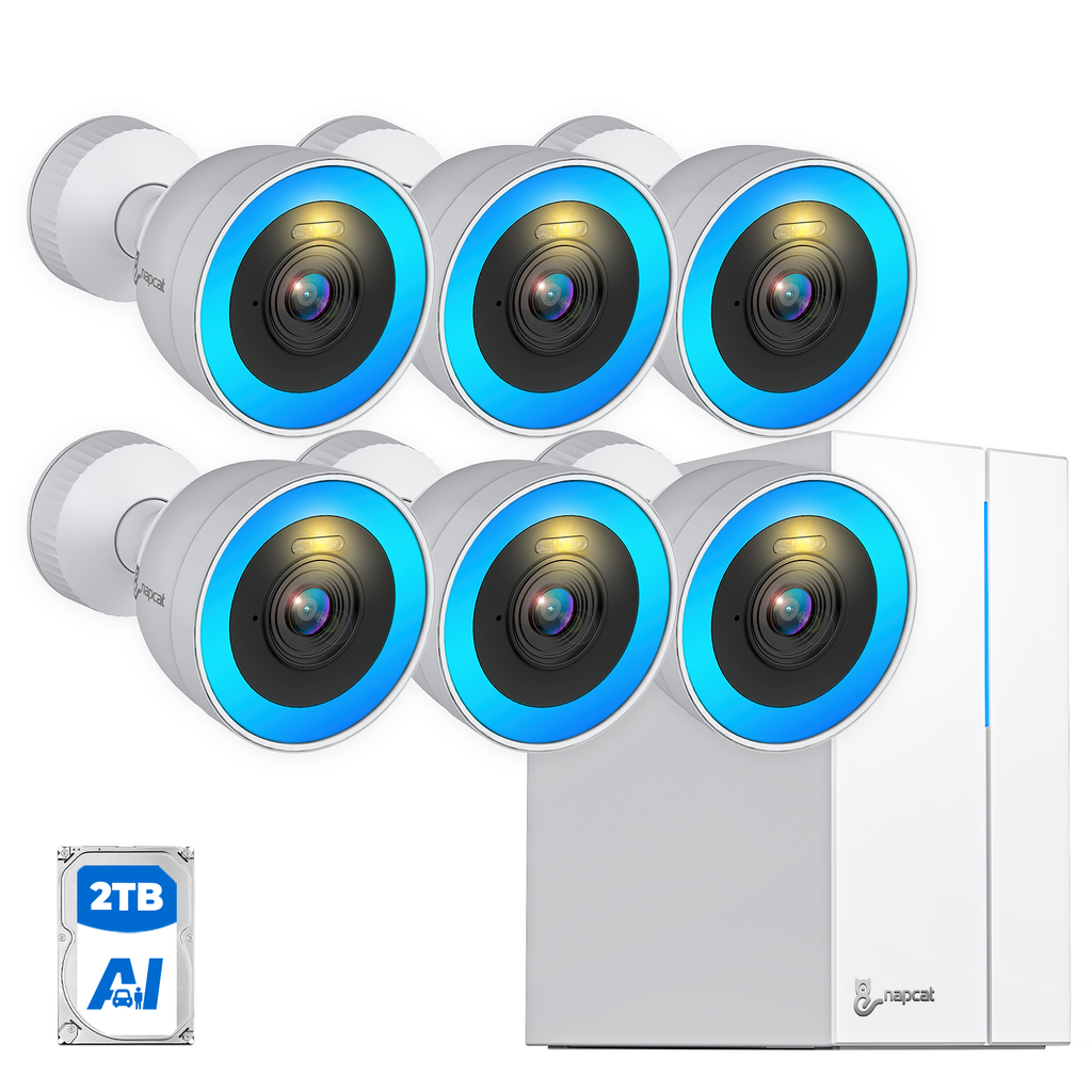 4MP Color Night Vision Proaction Deterrent Security System - 8 Channel 6 Cameras with 2TB HDD