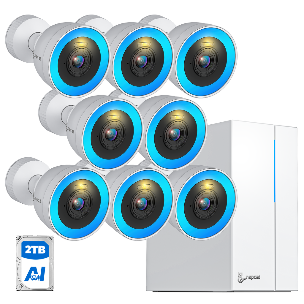 4MP Color Night Vision Proaction Deterrent Security System - 8 Channel 8 Cameras with 2TB HDD