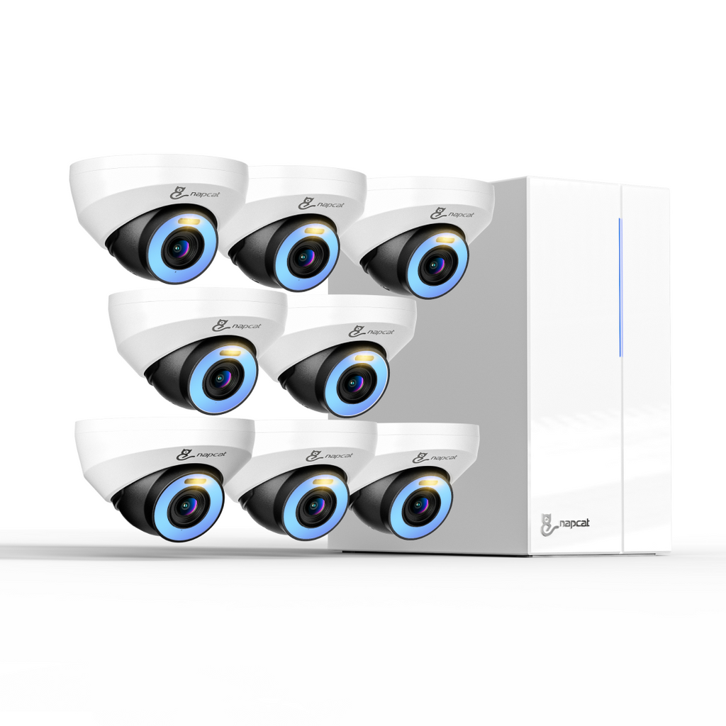 4K Color Night Vision Proaction Deterrent Dome Camera System - 8 Channel 8 Cameras with 2TB HDD